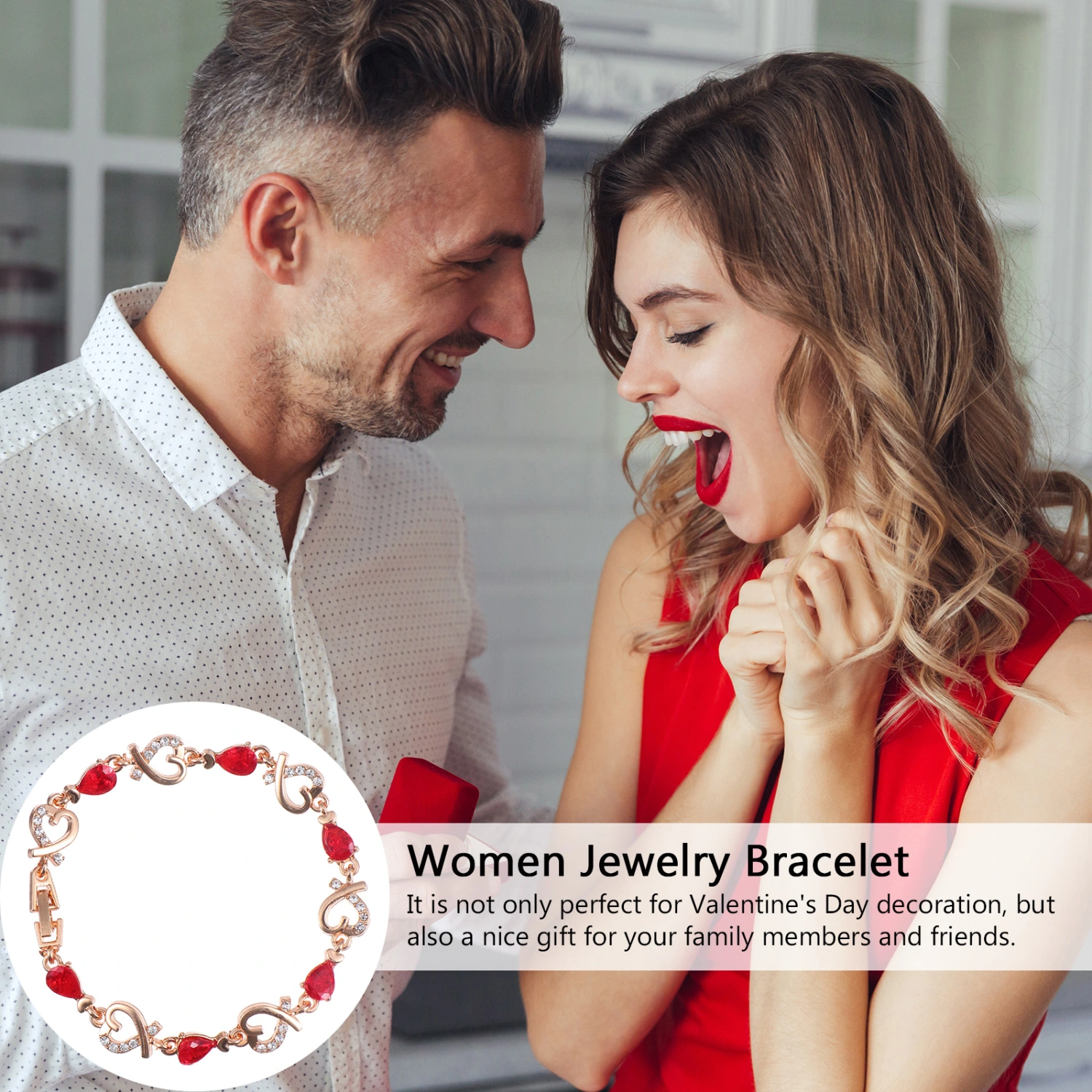 2 Pcs Rhinestone Bracelet Women Jewelry Bracelet Exquisite Valentines Day Gift