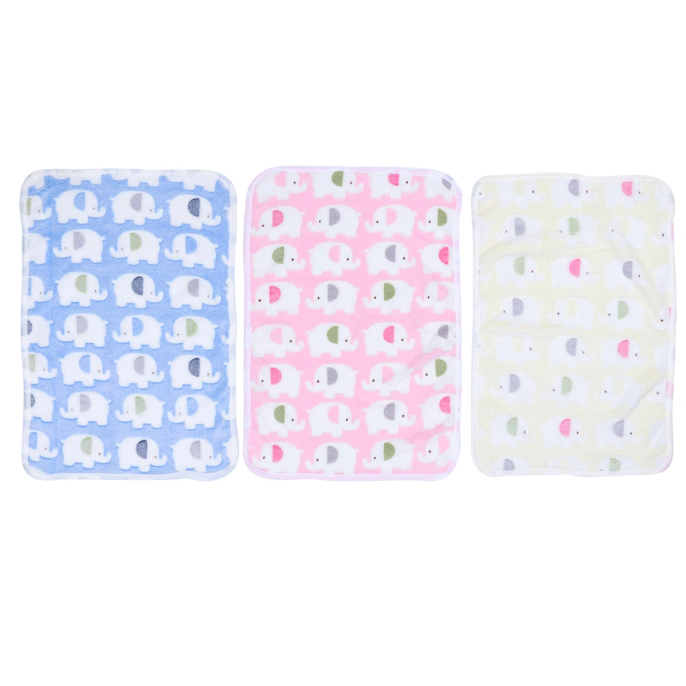 3pcs Warm Pets Blanket Winter Autumn Sleep Mat Elephant Blanket Pet Supplies for Dogs Cat (1pc Pink Elephant, 1pc Beige Elephant, 1pc Blue Elephant, 60x40cm)