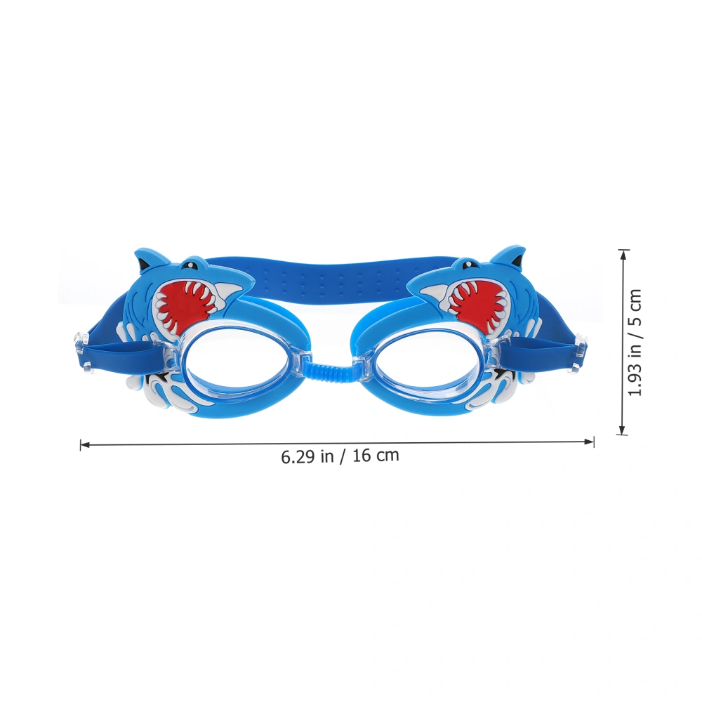 1 Pair Kid Swim Glasses Waterproof Anti-fog Cartoon Swimming Goggles (Blue)