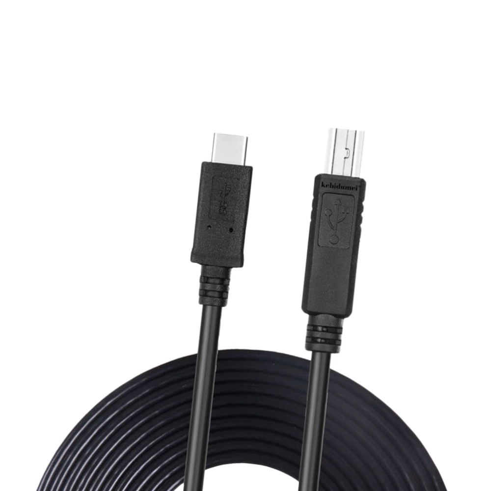 8M Type-C Hi-Speed USB Printer Cable for Type-C Supported Devices Black