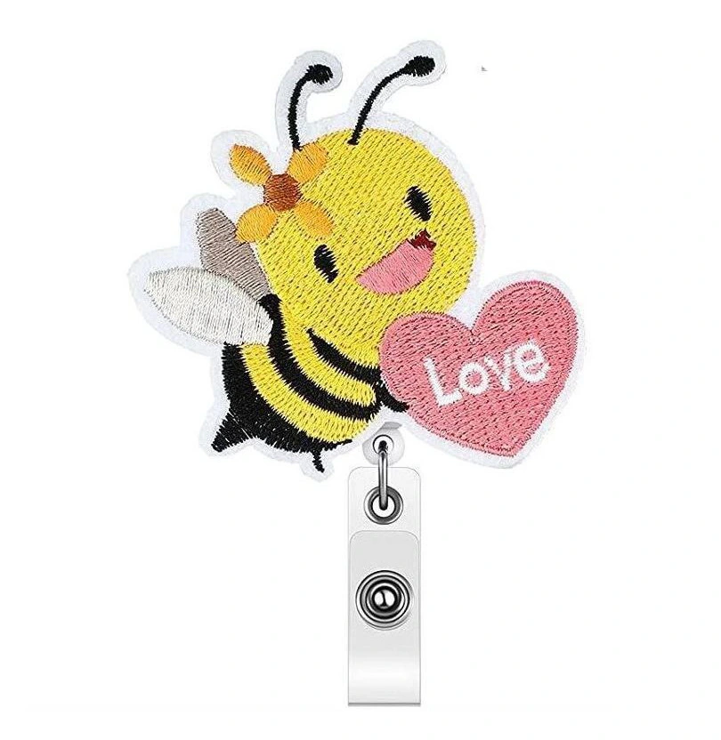 Bee Pattern Badge Clip Name Card Holder Portable Card Buckle Cute Badge Holder