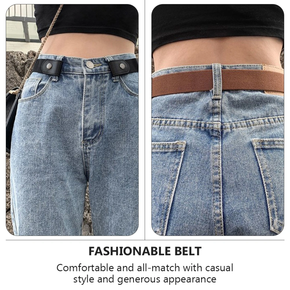 2pcs Elastic Invisible Jeans Belt Fashion Women Stretch Belt Jeans Accessory