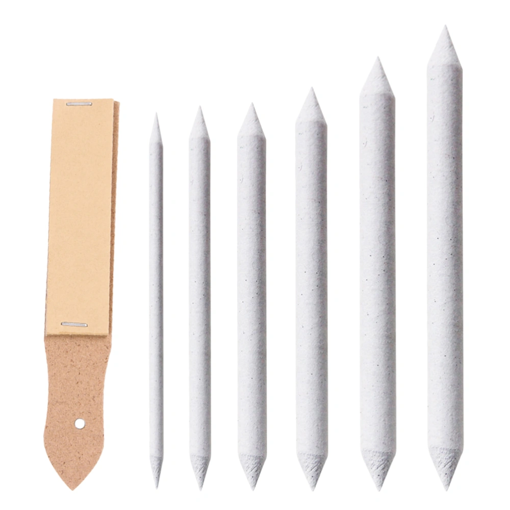 15pcs Stumps and Tortillions Set Sandpaper Pencil Sharpener Pointer Art Blenders Sketch Drawing Tools (Light Grey Bag)