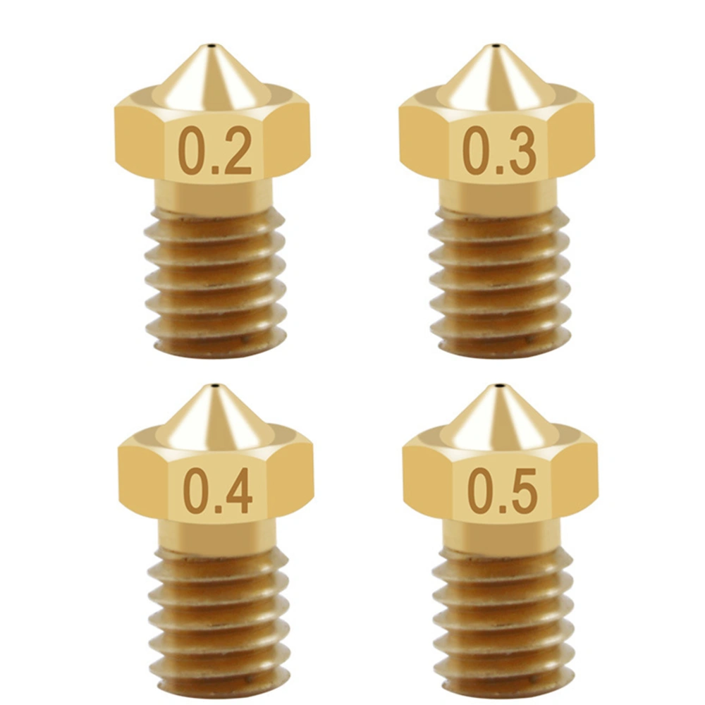 14pcs 3D Printer Nozzles Brass Thread Extruder Nozzle Extruder Head 1.75mm/3mm Filament for 3D Printer (Golden)