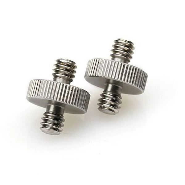 2pcs 1/4" Male to 1/4" Male Threaded Screw Adapters for Camera Tripod /Flash Mount Holder Stand