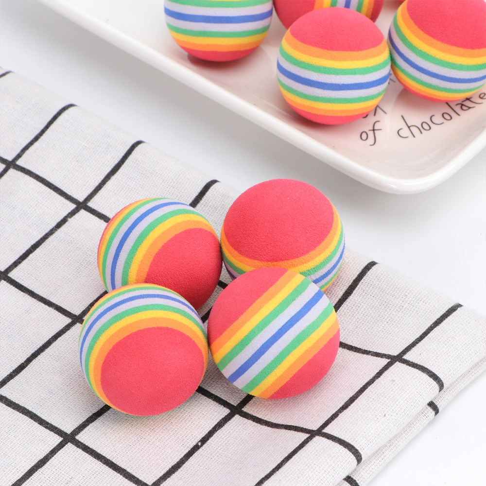 10 Pcs Rainbow Colored Sponge Ball Practice Indoor Training Aid Training Ball (Random Color)