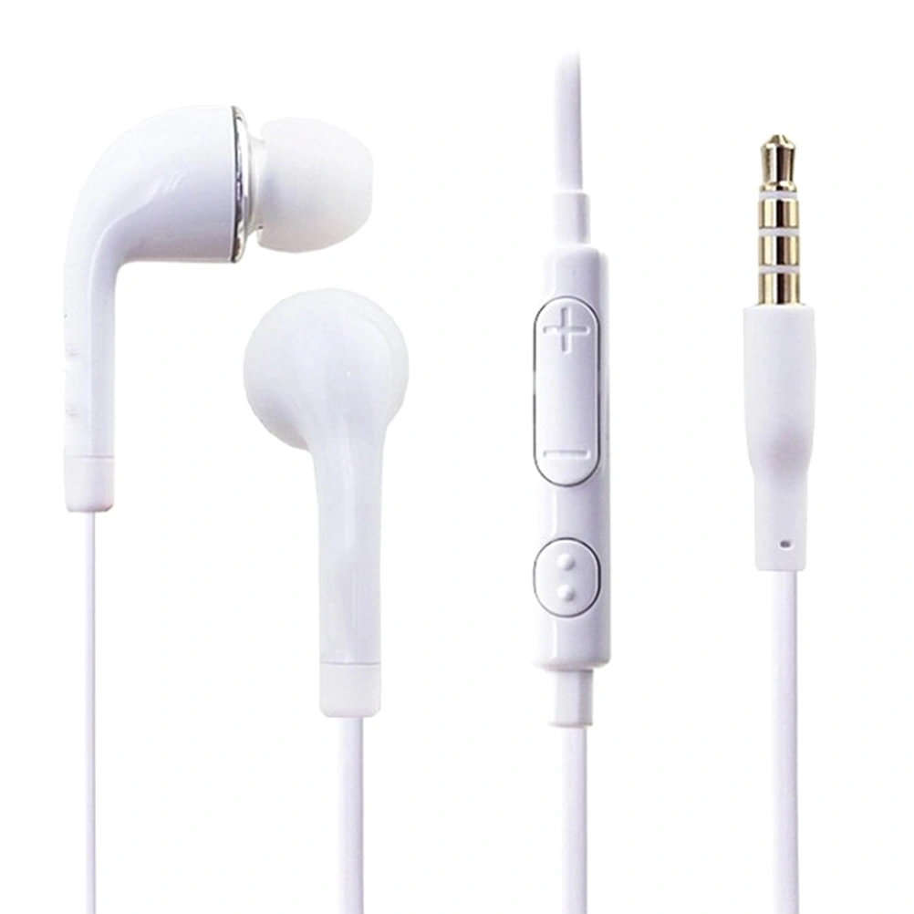 Stereo In-ear Earphones Headphones Headset with Microphone In-Line Control Earbuds (White)