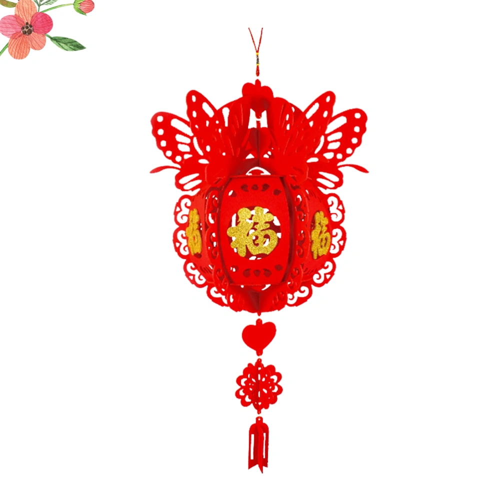 Stereoscopic Non-woven Fabric Lantern Festive Hanging Lantern Decor Hanging Ornament Lantern for New Year Spring Festival