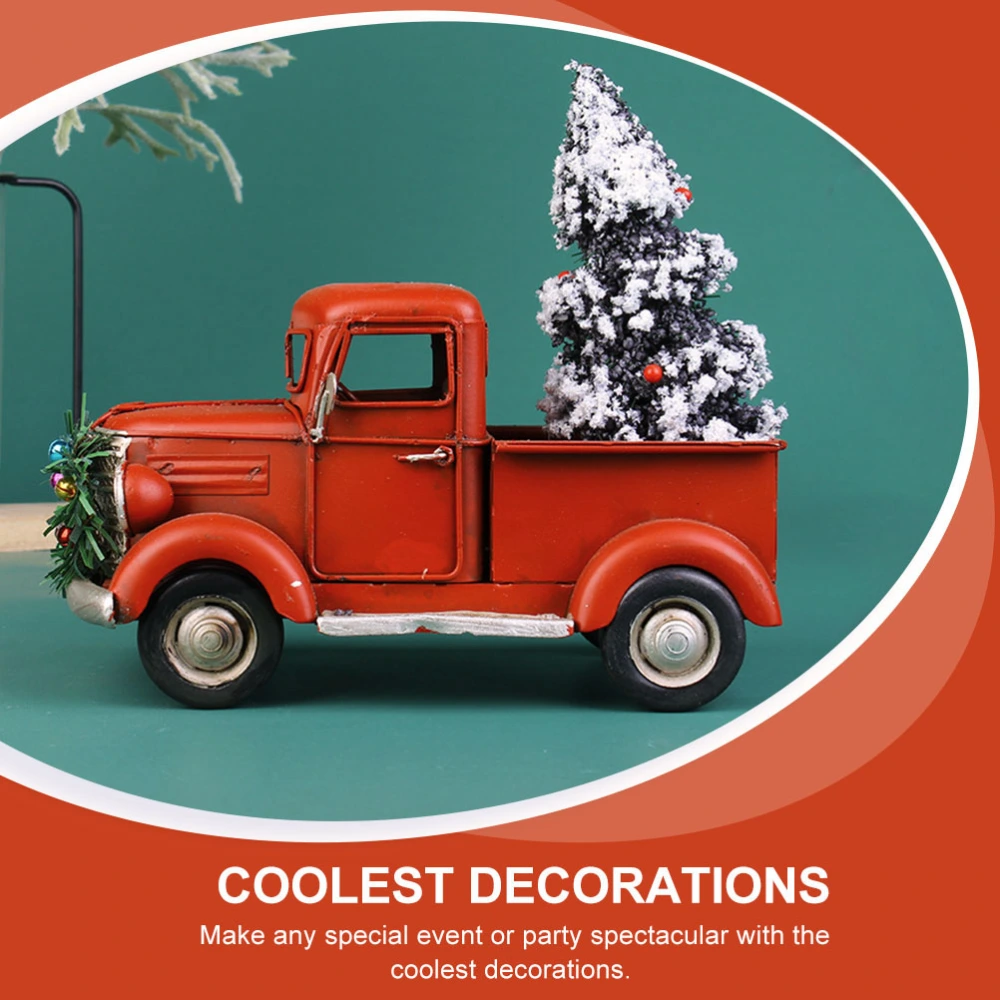 1Pc Exquisite Iron Car Model Car Decoration Xmas Sculpture for Home (Assorted Color)