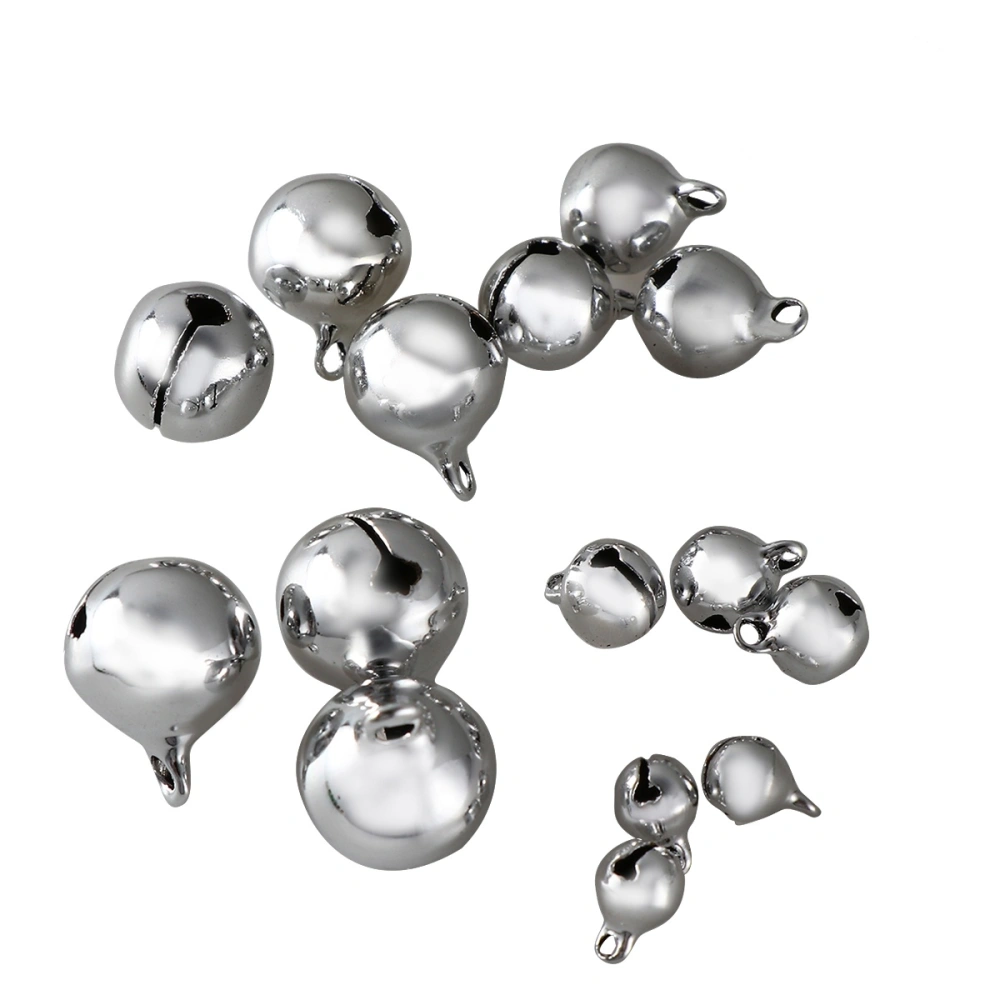 100Pcs Mini Slotted Ringent Bells for Pet Dog Puppy Collar Decoration (Silver)