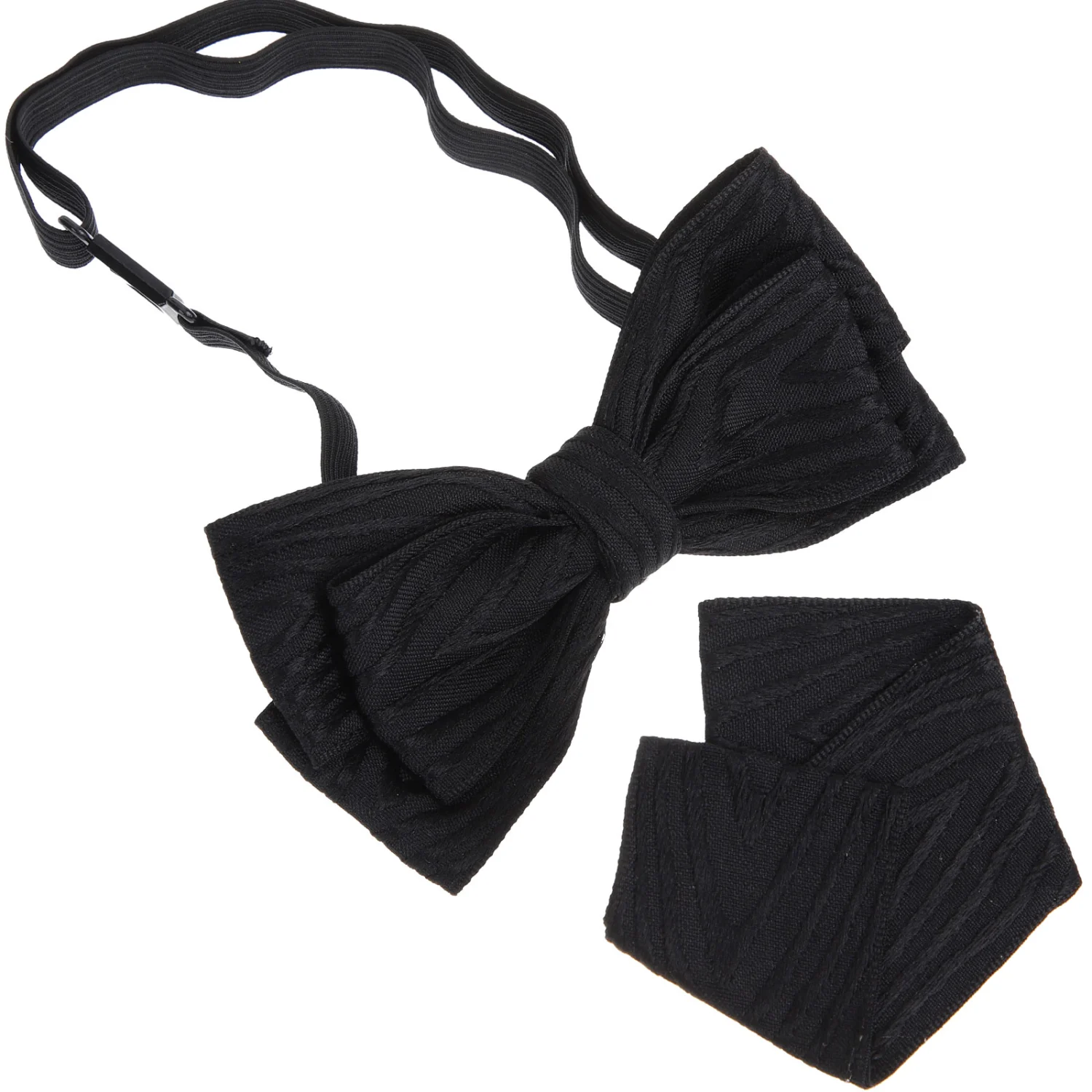 1 Set Men Pre-tied Bow Ties Pocket Square Handkerchief for Bridegroom Groomsmen