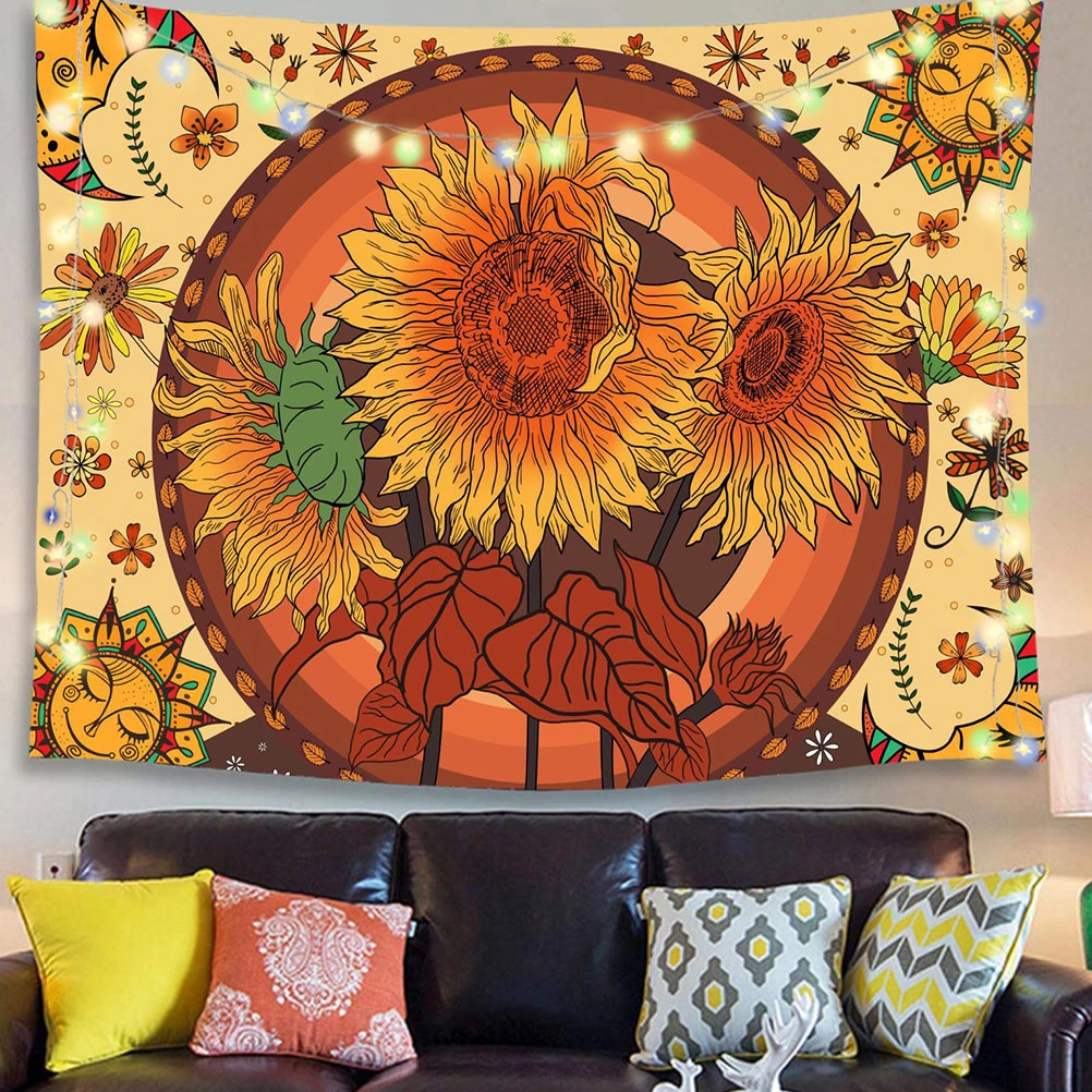 Mandala Tapestry Sunflower Tapestry Background Wall Hanging Tapestry Bohemia Style Tapestry