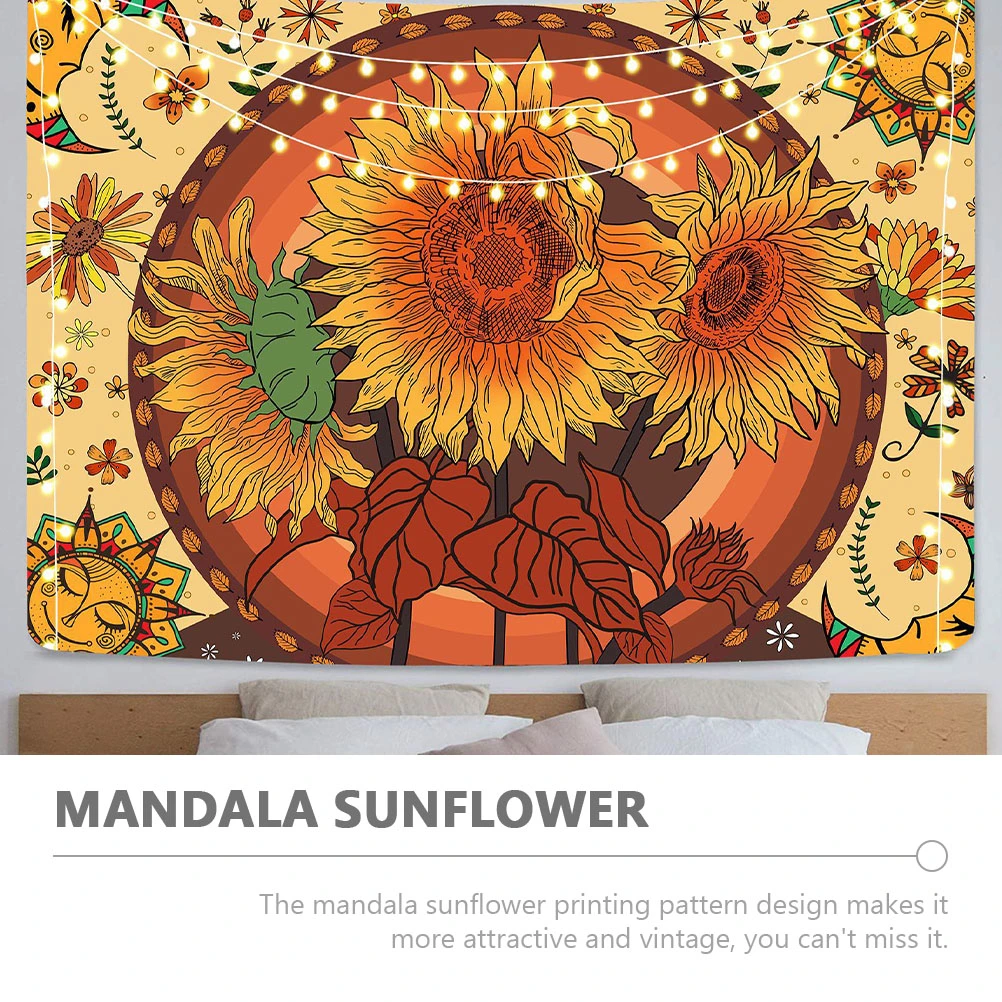 Mandala Tapestry Sunflower Tapestry Background Wall Hanging Tapestry Bohemia Style Tapestry