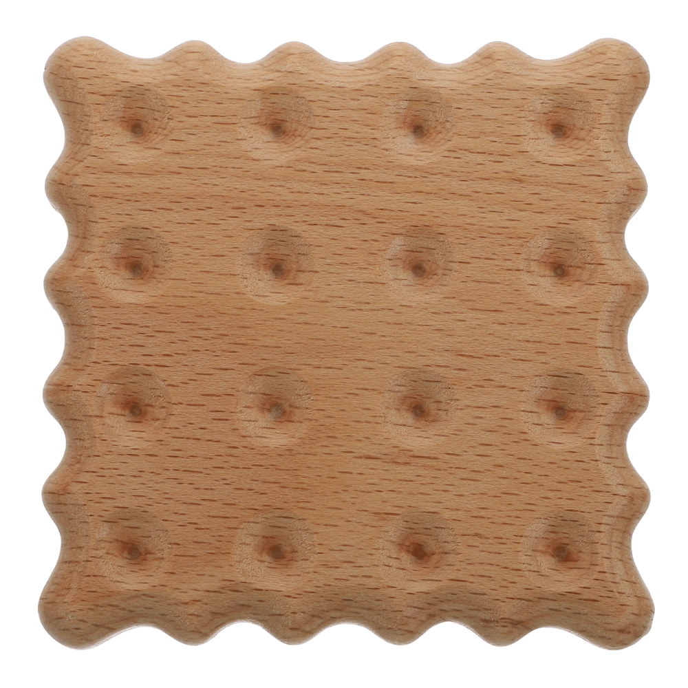 1Pc Biscuit Modeling Cup Mat Unique Wooden Coaster Heat Resistant Cup Cushion