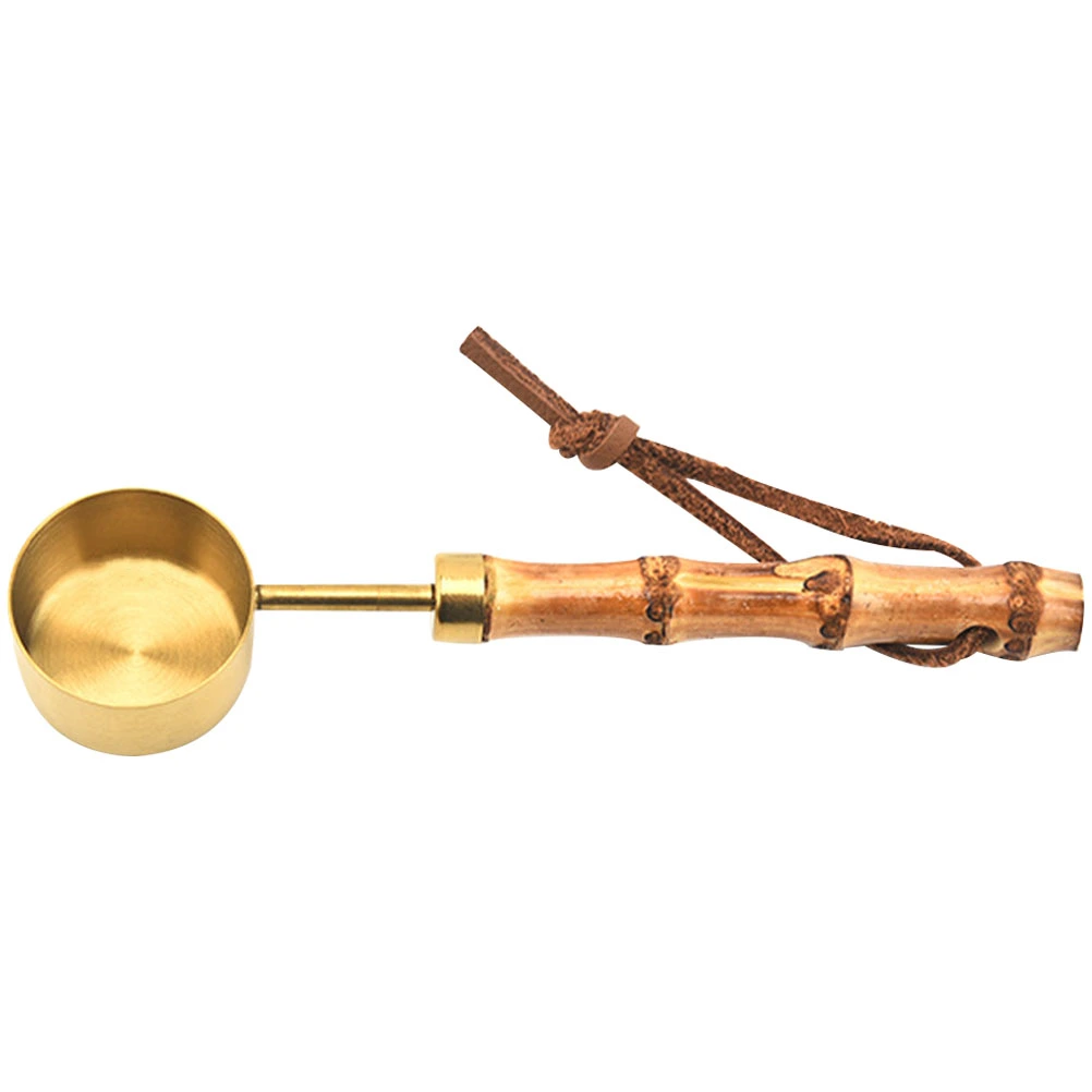 Coffee Scoop Stainless Steel Coffee Spoon with Bamboo Handle Kitchen Baking Scoop Measuring Spoon
