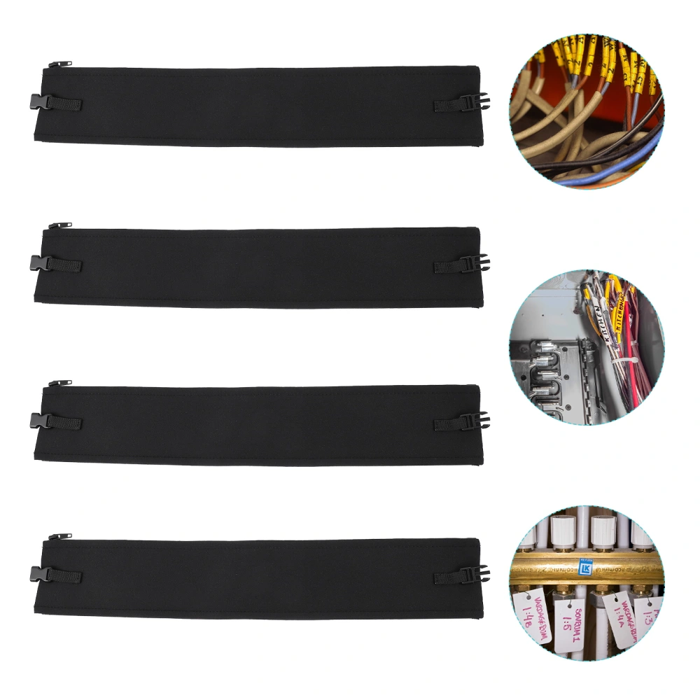 4pcs Zipper Type Cable Protectors Neoprene Wire Sleeves Durable Cable Covers