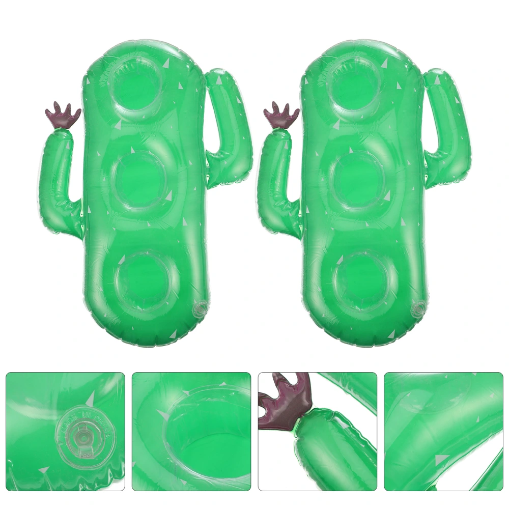 2 Pcs Floating Cup Mats Creative Cup Plates Decorative Bath Toys (Green)