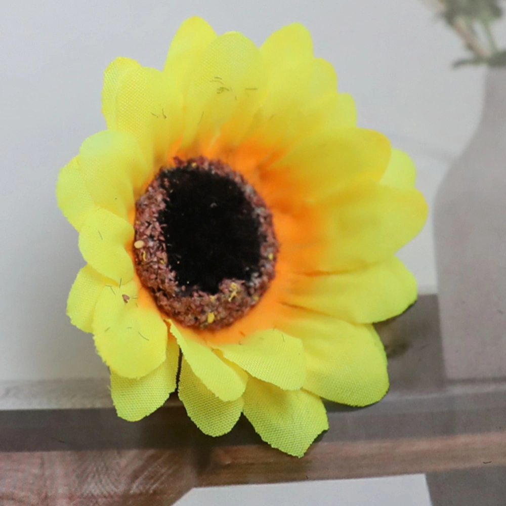 20pcs Artificial Silk Flower Sunflower Heads Home Simulation Decorative Flowers