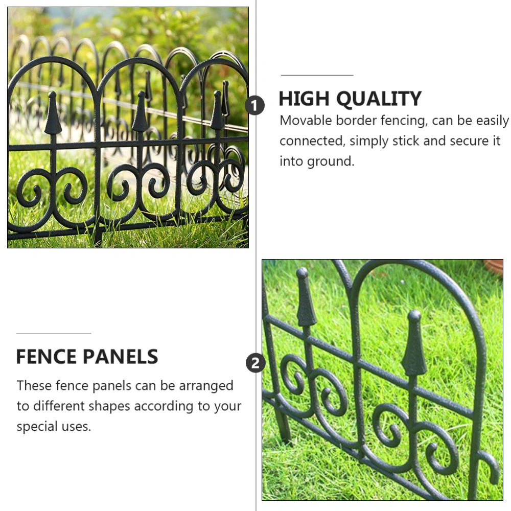 2Pcs Plastic Courtyard Lawn Fence Landscape Fencing Ornamental Border Panel