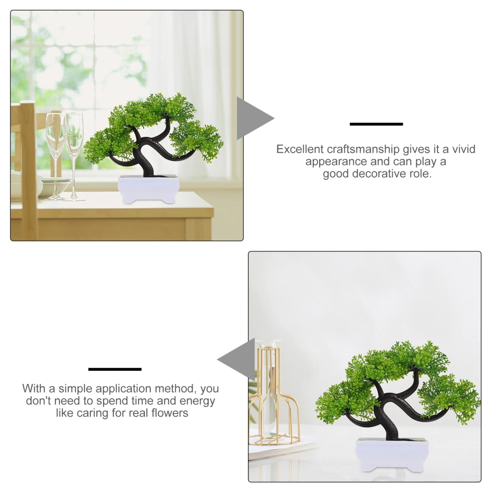 2pcs Simulation Green Plant Bonsai Home Plant Ornament Artificial Bonsai Decor