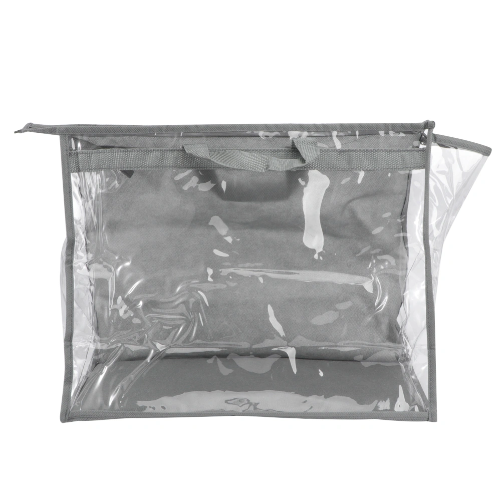 1Pc Wradrobe Hanging Bag Storage Bag Transparent Pouch Home Hanging Bag (Grey)