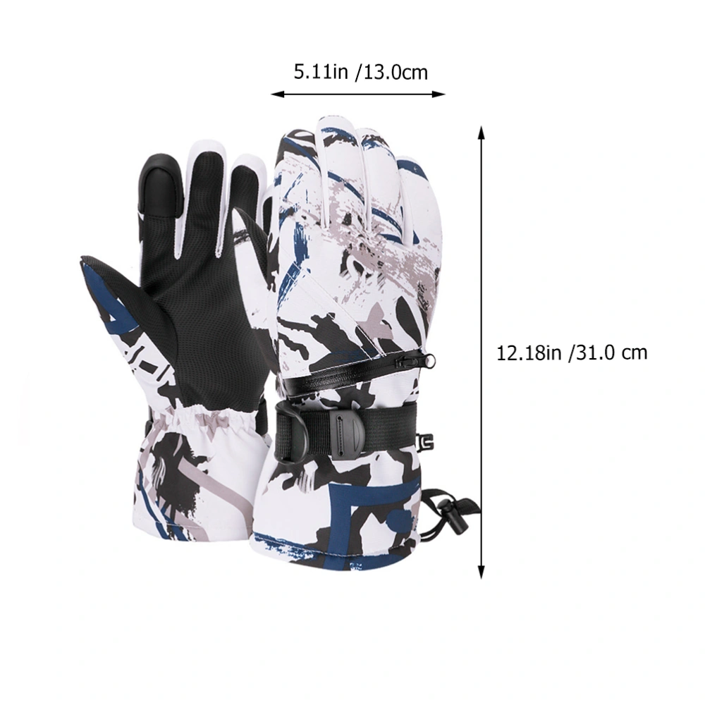 1 Pair of Outdoor Windproof Gloves Anti-Skid Skiing Gloves Winter Riding Gloves