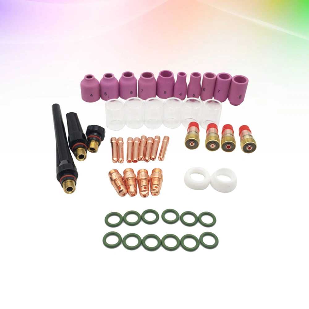 49Pcs TIG Gas Lens Collet Body Assorted Size Kit Fit SR WP17 18 26 TIG Welding Torch