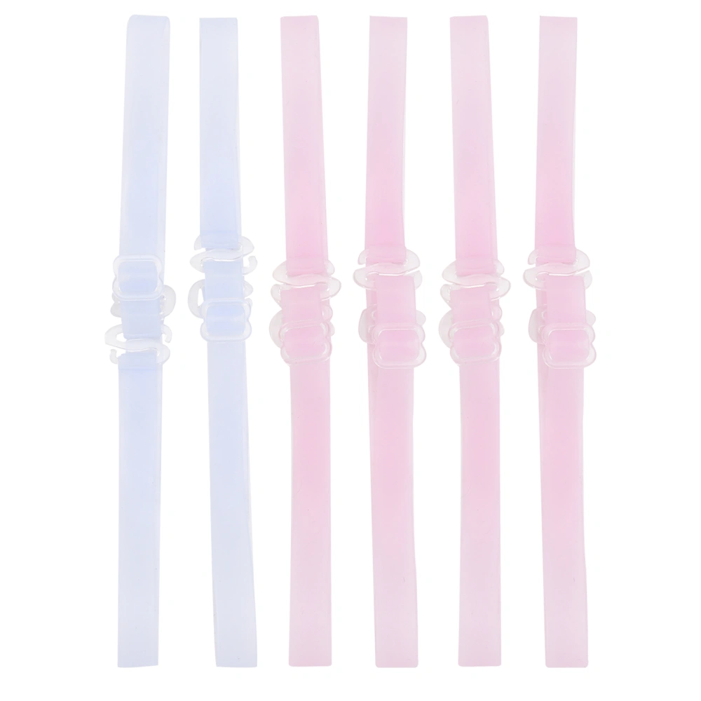 6Pairs/pack 1.0cm Colorful Adjustable Invisible Clear Elastic Bra Straps Replacement Non