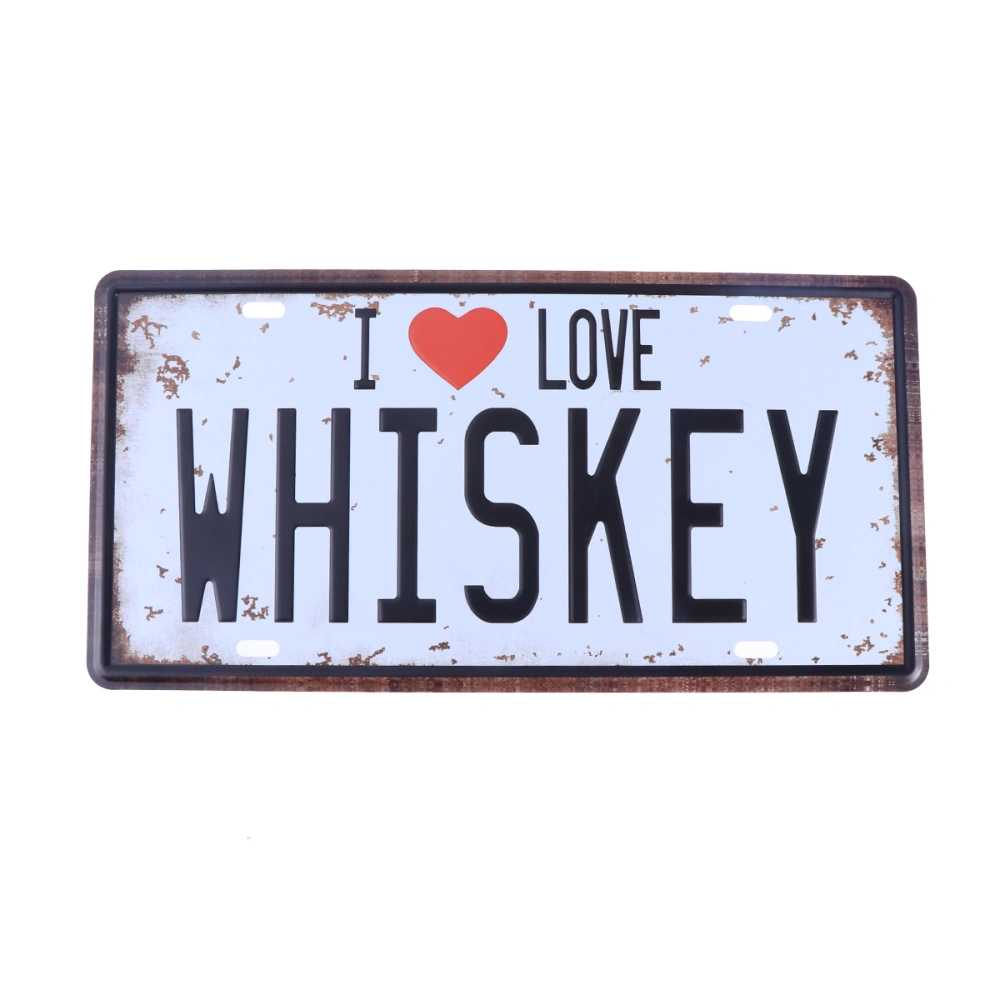 Simple Truth Vintage Decorative Signs Tin Metal Iron Car Sign Painting for Wall Home Bar Coffee Shop (I LOVE WHISKEY)