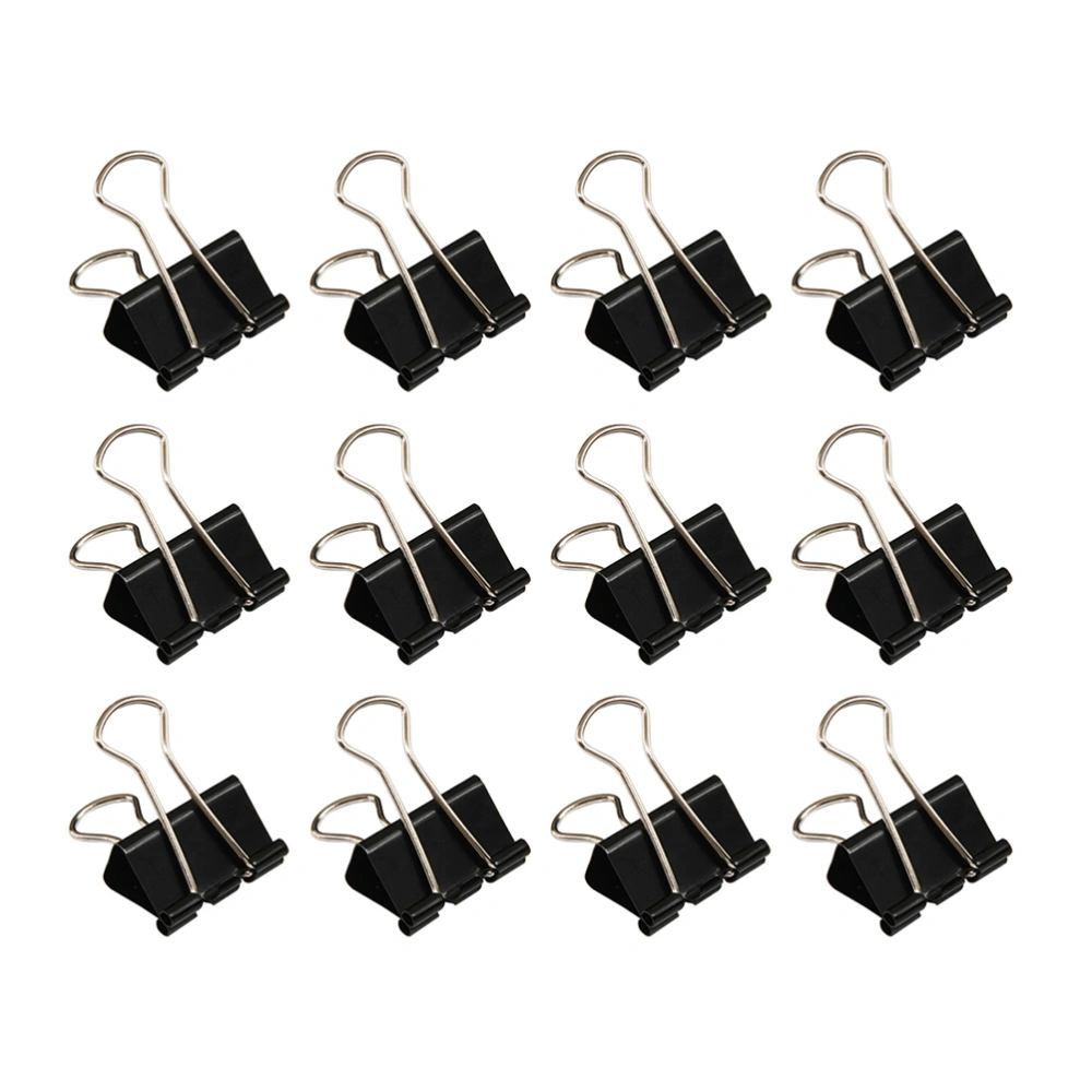 12Pcs Binder Clips Office Binder Clips Binder Paper Clips Iron Binder Clamps Office Supplies