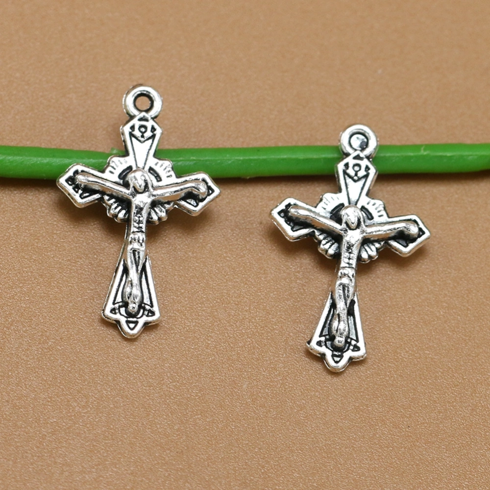 20pcs Alloy Crucifix Pendant Delicate Charms DIY Jewelry Making Accessories for Necklace Bracelet (Antique Silver)