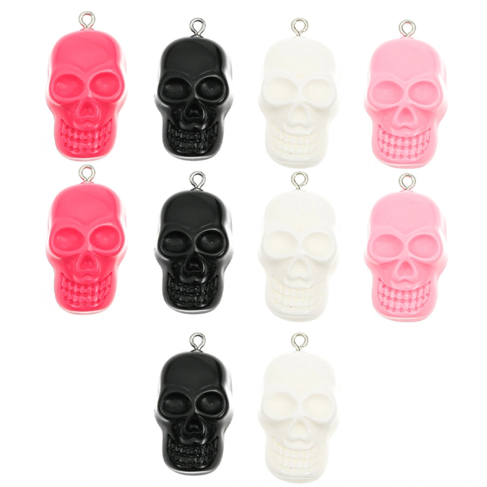 10Pcs Resin Charms Skull Pendants Halloween Party Necklace Bracelet Accessories