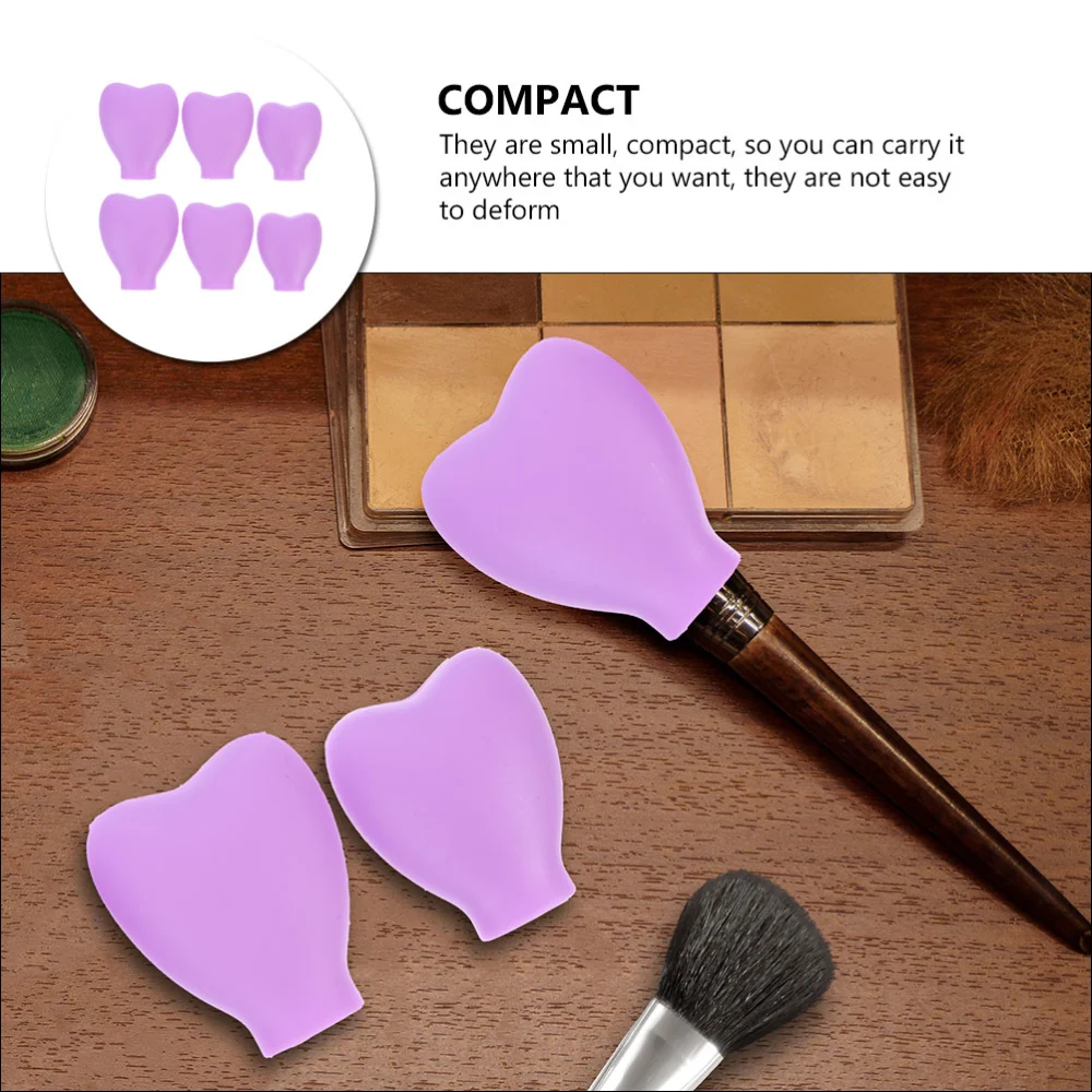 6pcs Dustproof Cosmetics Brush Covers Silicone Makeup Brush Anti-lost Covers