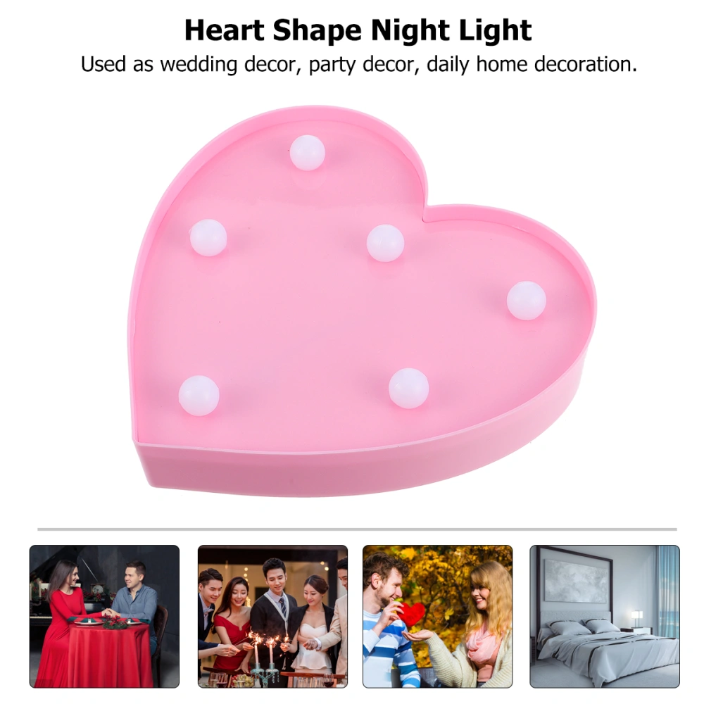 Creative LED Lamp Heart Shape Night Light Desktop Light Ornament Home Decor