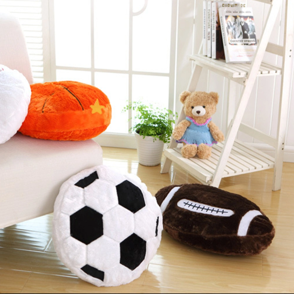 Novelty Stuffed Gift Rugby Ball for Home Bar Cafe Decorative Plush Cushion Pillow Toy(Brown,Rugby - Winter)