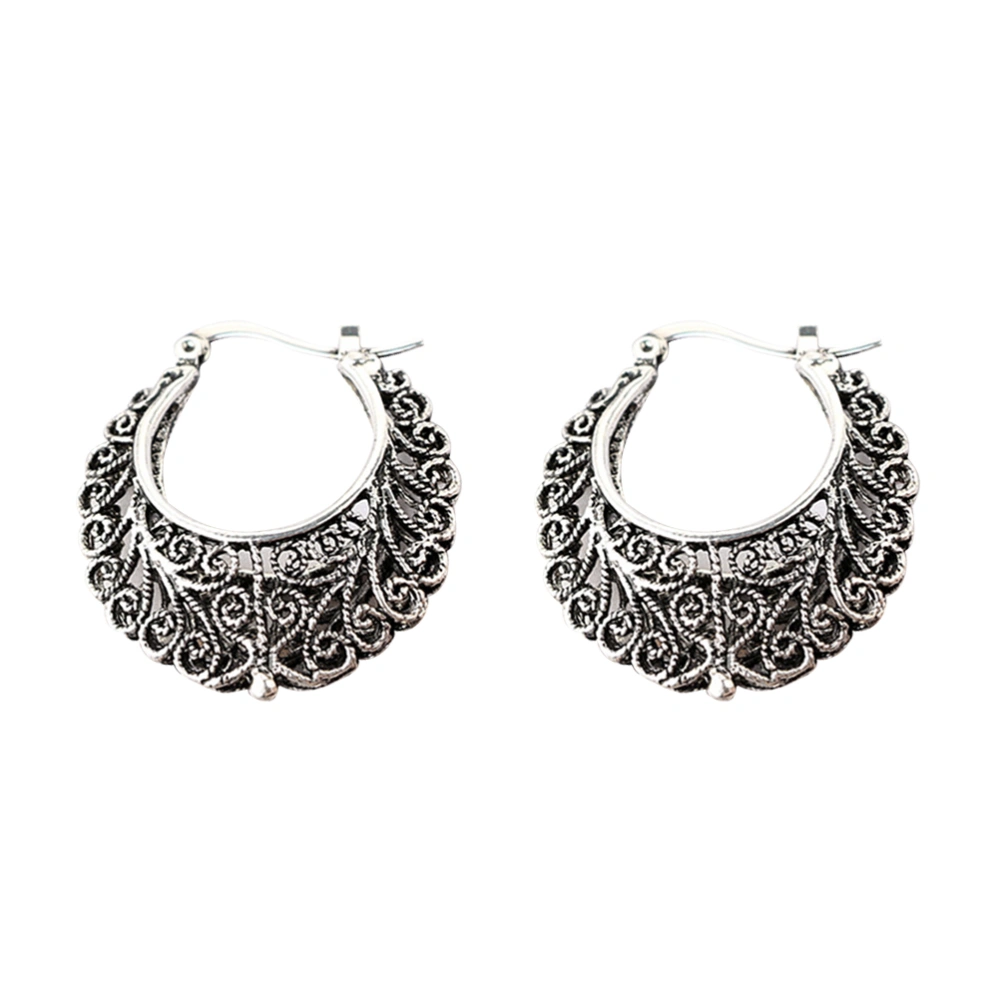 Women Earrings Hoops Hollow Jewelry Round Ear Ring Decoration for Party