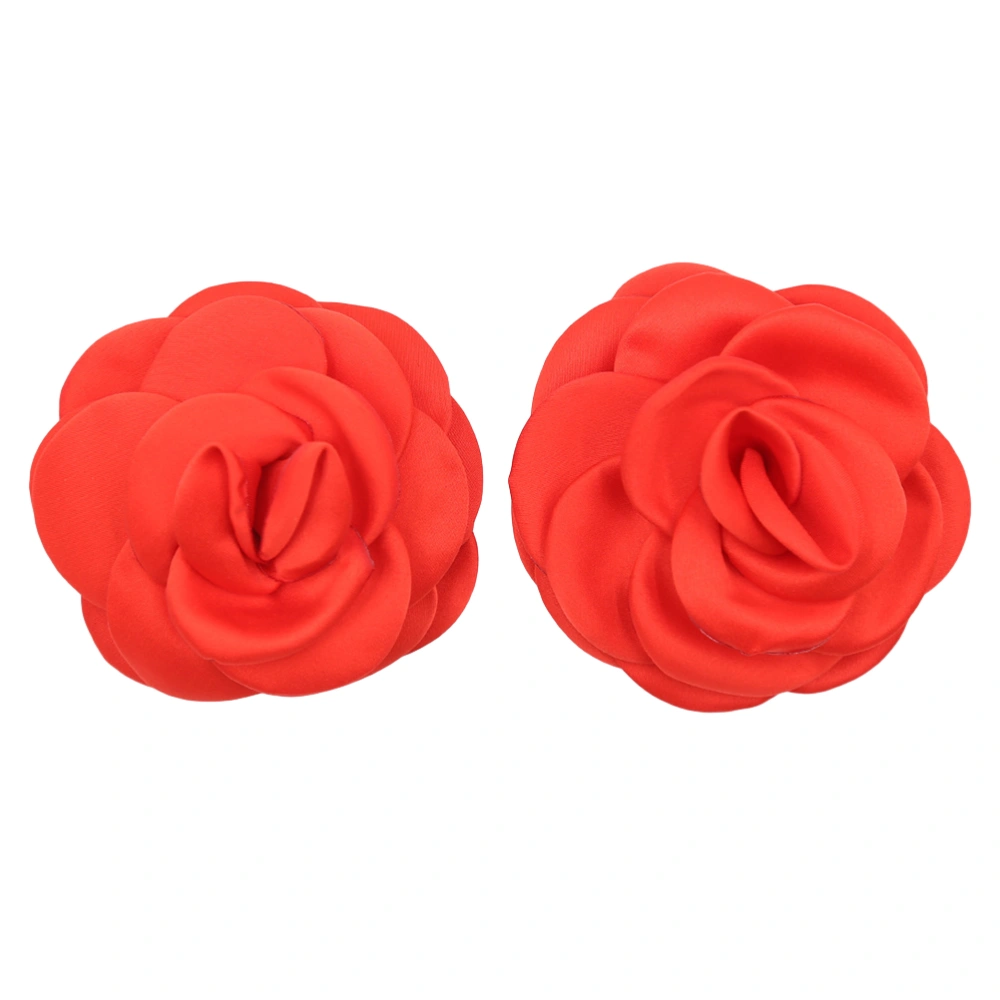 Women Milk Paste Sexy Adhesive Breast Rose Shape Pasties Cover Seamless Disposable Pasties (Red)