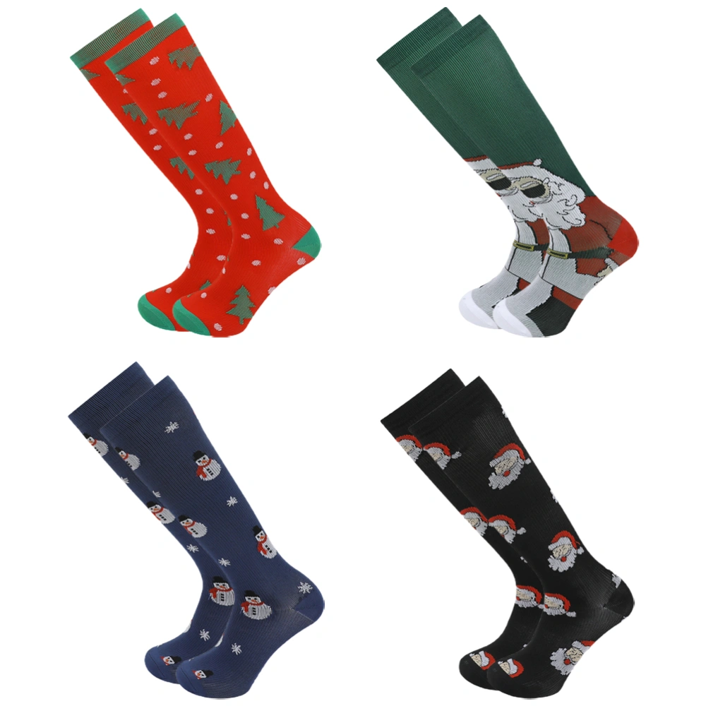 4 Pairs Christmas Series Socks Lovely Sports Socks Breathable Anti-skid Socks