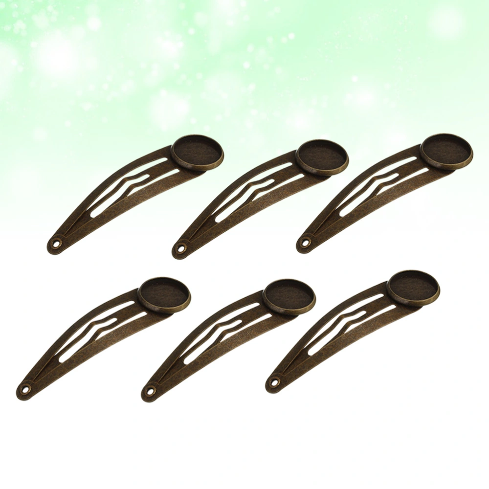 10pcs 12mm DIY Barrette Clip Snap Hair Clip Small Round Tray Hair Clip DIY Hair Accessories (Antique Brass)