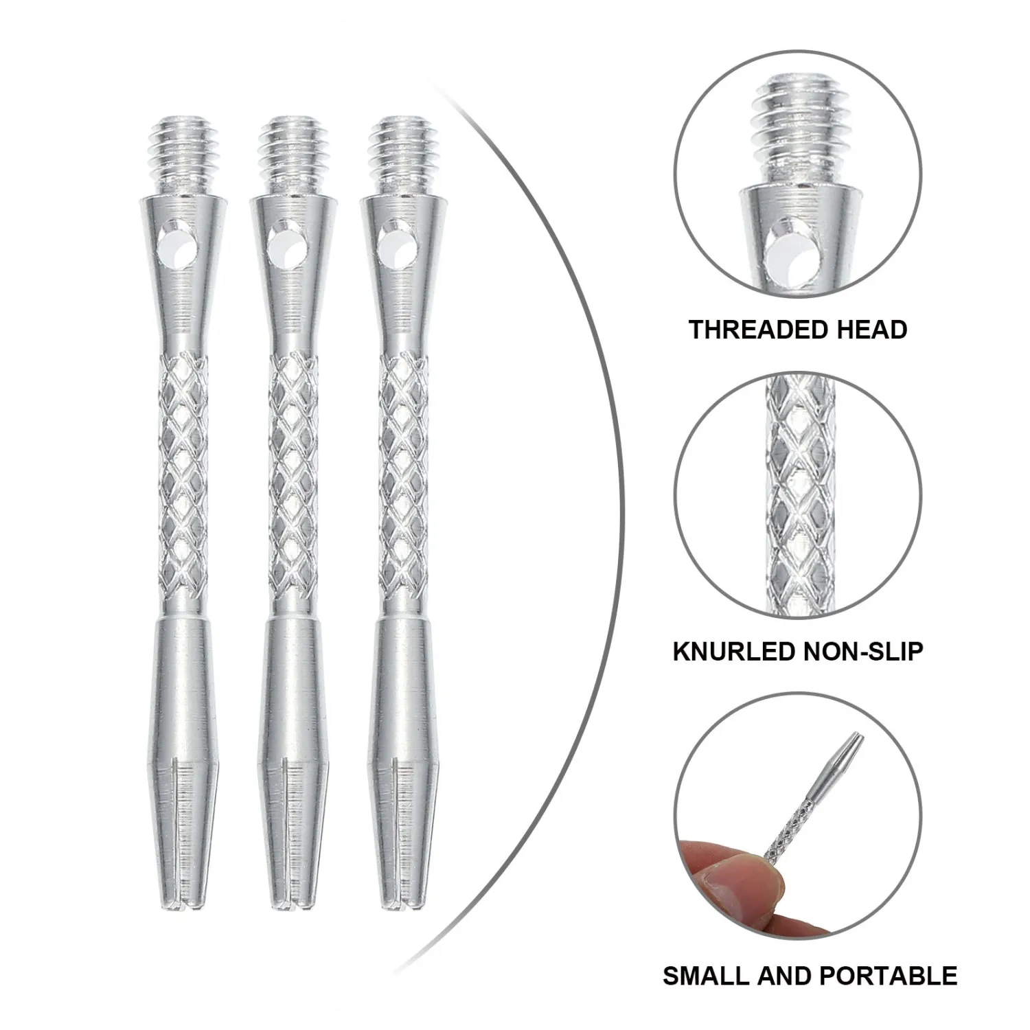 12pcs Aluminum Alloy Darts Replacements Barrels Dart Accessories (Black, Silver)