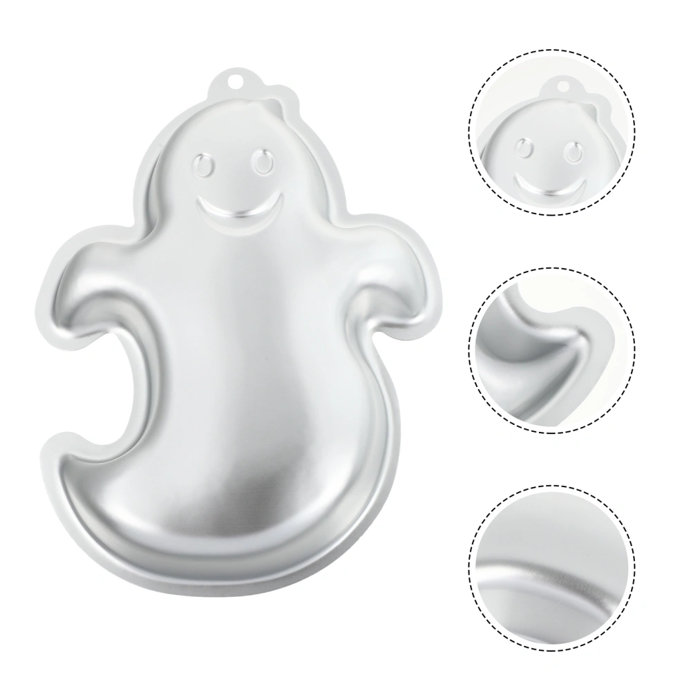 1 Pc Halloween Ghost Shaped Cake Mould Aluminum Alloy Baking Mold (Silver)