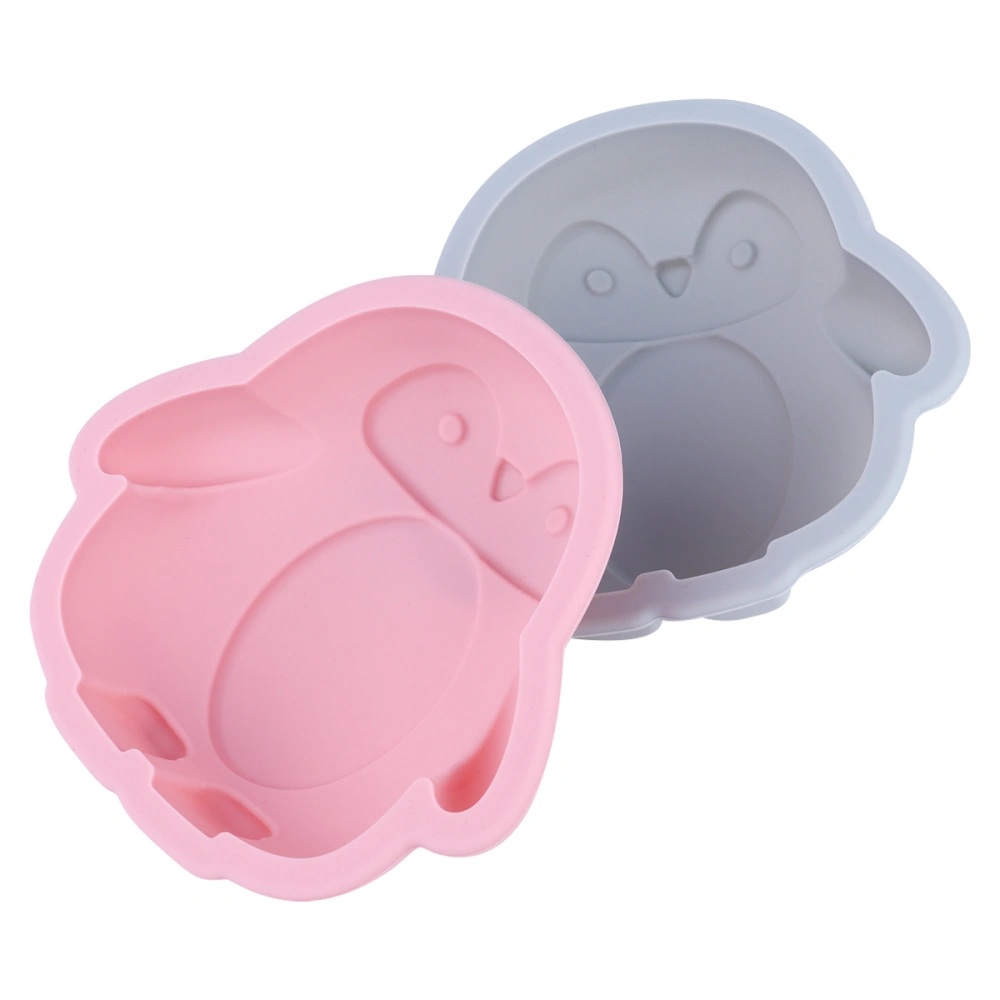 2Pcs Cartoon Baking Mold Silicone Mold Cake Baking Molds Penguin-Shape Mold