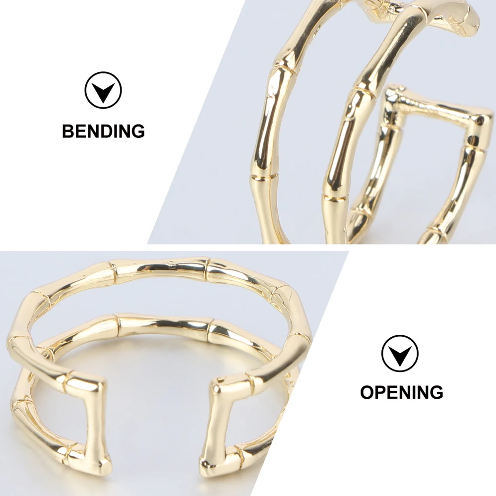 1pc Trendy Simple Ring Opening Finger Rings Woman Finger Decoration (Golden)