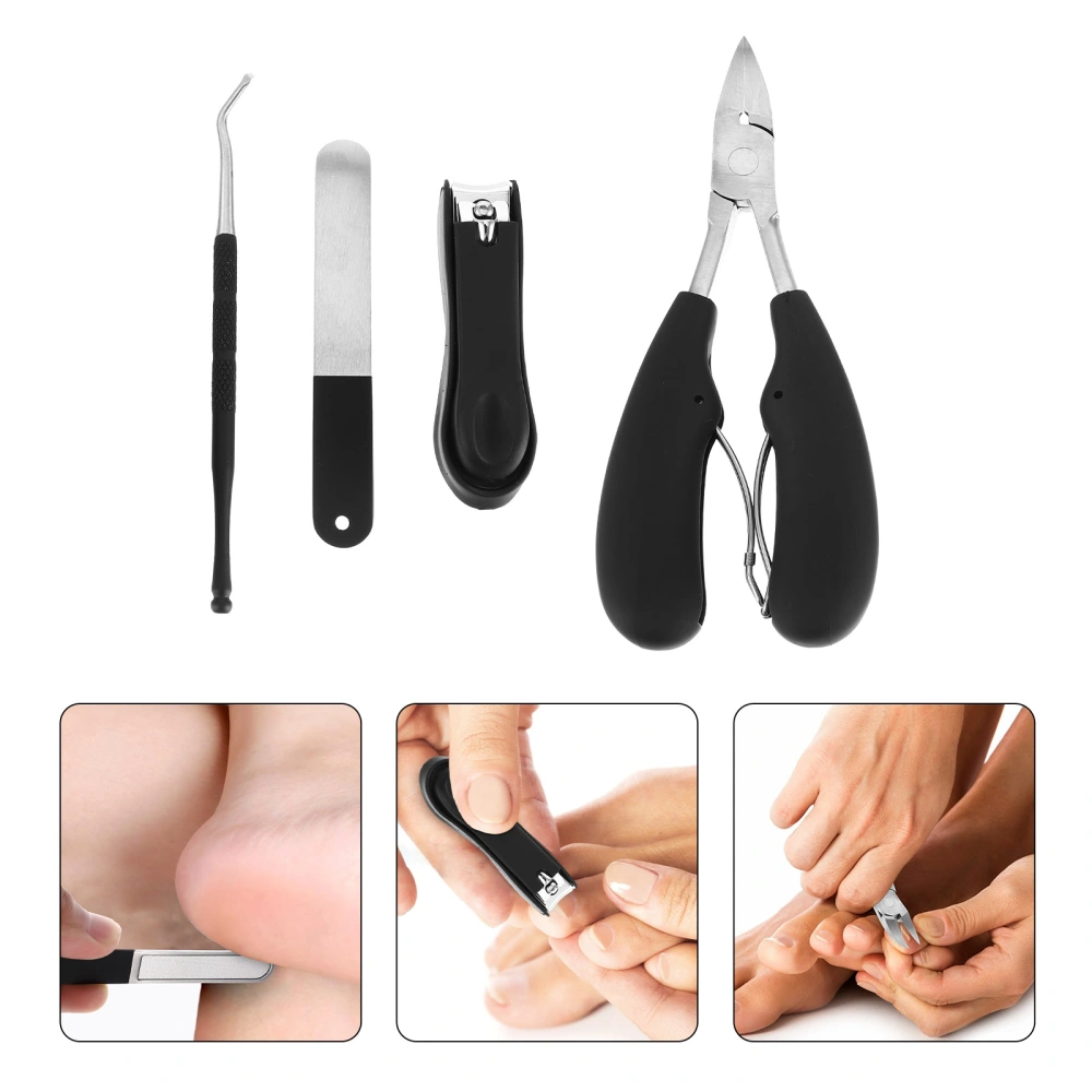 4pcs Nail Clipper Set Toenail Fingernail Clippers Stainless Steel Nail Cutter