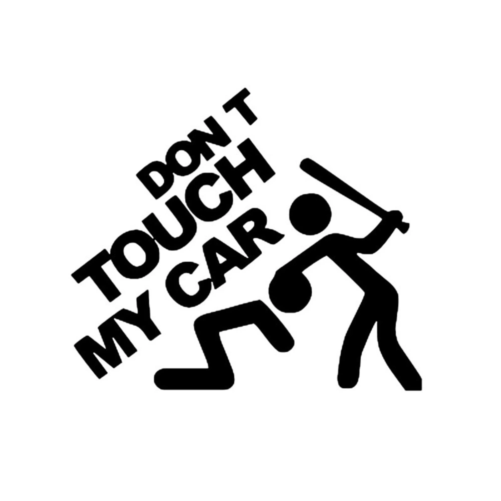 2pcs Don't Touch My Car Funny Car Sticker Reflective PET Car Body Bumper Decal (Black)