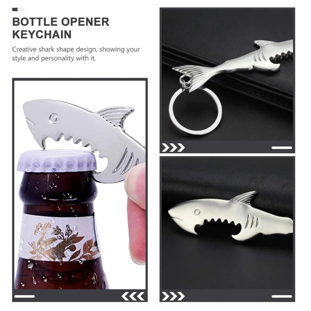 2Pcs Shark Keychain Multi-use Keychain Bottle Opener Key Chain Beer Opener Key Chain