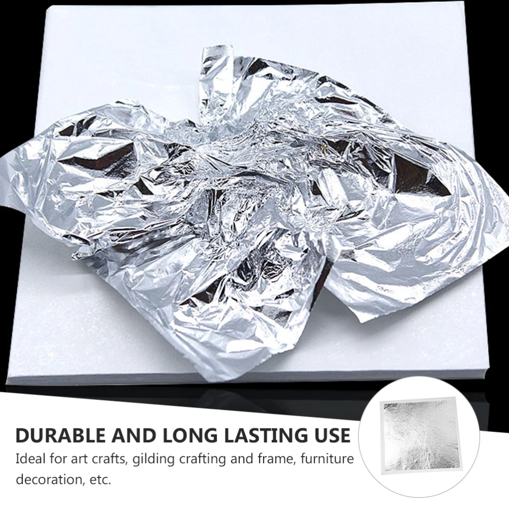 200pcs Gilding Foils Imitation Foils Silver Leaves for Art Crafts Decorations