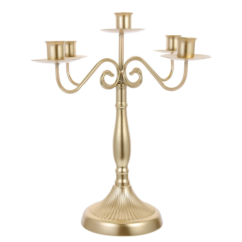 Vintage Style Iron Candlestick Decorative Candelabrum Desktop Candle Stand