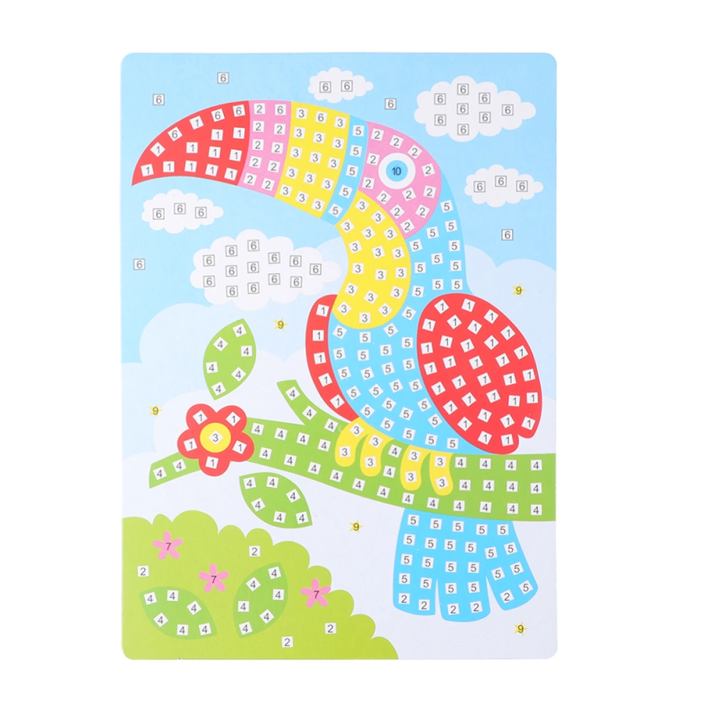 EVA MOSAIC Point Sticker 3D DIY Manual Pinup Picture Mosaic Stickers Crafting Supplies for Kids Kindergarten (Toucan)