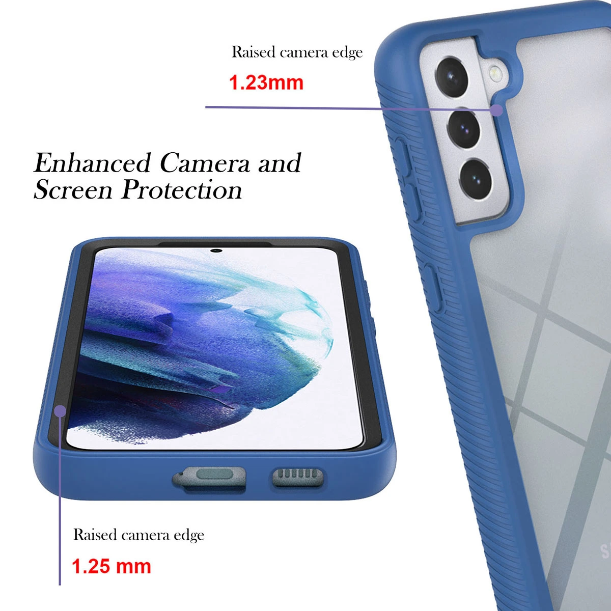 1Pc Phone Cover Side Non-slip Phone Shell Compatible for Galaxy S21 5G
